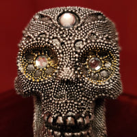 gothic home decor, gothic decor, goth decor, Beaded Skull Tealight Candle Holder, darkothica