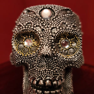 gothic home decor, gothic decor, goth decor, Beaded Skull Tealight Candle Holder, darkothica