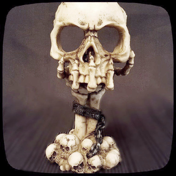 Candle Holders, RETAILONLY, Skulls/Skeletons, gothic home decor, gothic decor, goth decor, Skull Tealight Holder, darkothica