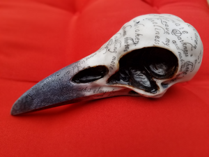 Tabletop & Statuary, RETAILONLY, Skulls/Skeletons, gothic home decor, gothic decor, goth decor, Poe Raven Skull, darkothica