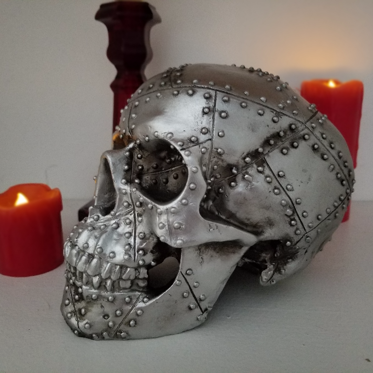 gothic home decor - gothic decor -  Silver Skull - High Quality Tabletop & Statuary from DARKOTHICA® Shop now at DARKOTHICA®RETAILONLY, Skulls/Skeletons
