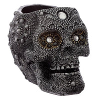 gothic home decor, gothic decor, goth decor, Beaded Skull Tealight Candle Holder, darkothica