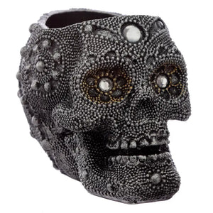 gothic home decor, gothic decor, goth decor, Beaded Skull Tealight Candle Holder, darkothica