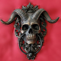 gothic home decor - gothic decor -  Horned Skull Door Knocker - High Quality Door Knockers from DARKOTHICA® Shop now at DARKOTHICA®RETAILONLY, Skulls/Skeletons