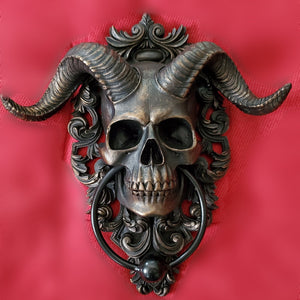 gothic home decor - gothic decor -  Horned Skull Door Knocker - High Quality Door Knockers from DARKOTHICA® Shop now at DARKOTHICA®RETAILONLY, Skulls/Skeletons