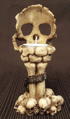 Candle Holders, RETAILONLY, Skulls/Skeletons, gothic home decor, gothic decor, goth decor, Skull Tealight Holder, darkothica