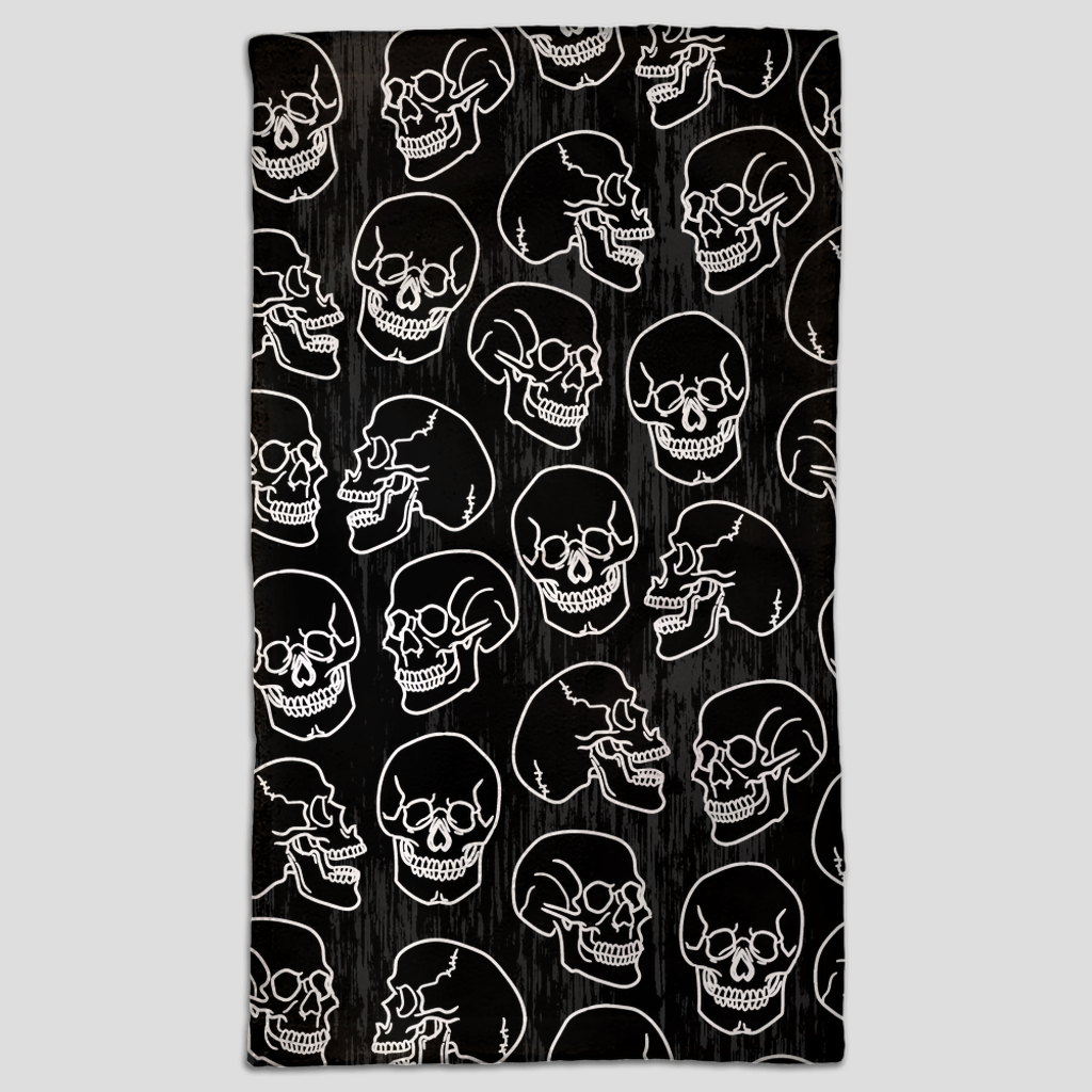 Bathroom Decor, Skulls/Skeletons, gothic home decor, gothic decor, goth decor, Black Skull Hand Towel, darkothica