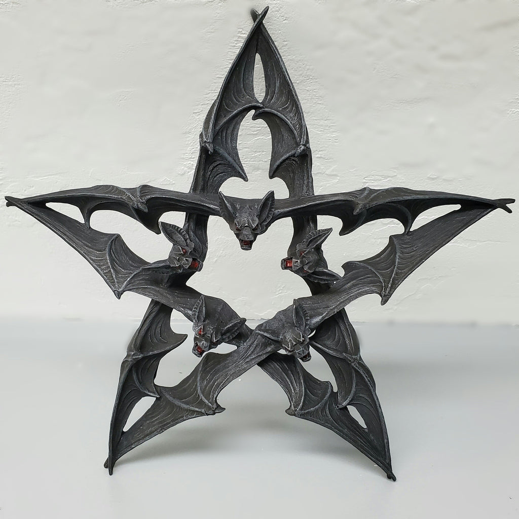 gothic home decor - gothic decor -  Bat Pentagram Wall Plaque - High Quality Wall Art & Decor from DARKOTHICA® Shop now at DARKOTHICA®Bats, Halloween, Occult, RETAILONLY, Vampires