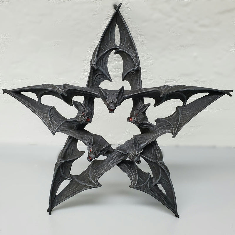 Wall Art & Decor, Bats, Halloween, Occult, RETAILONLY, Vampires, gothic home decor, gothic decor, goth decor, Bat Pentagram Wall Plaque, darkothica