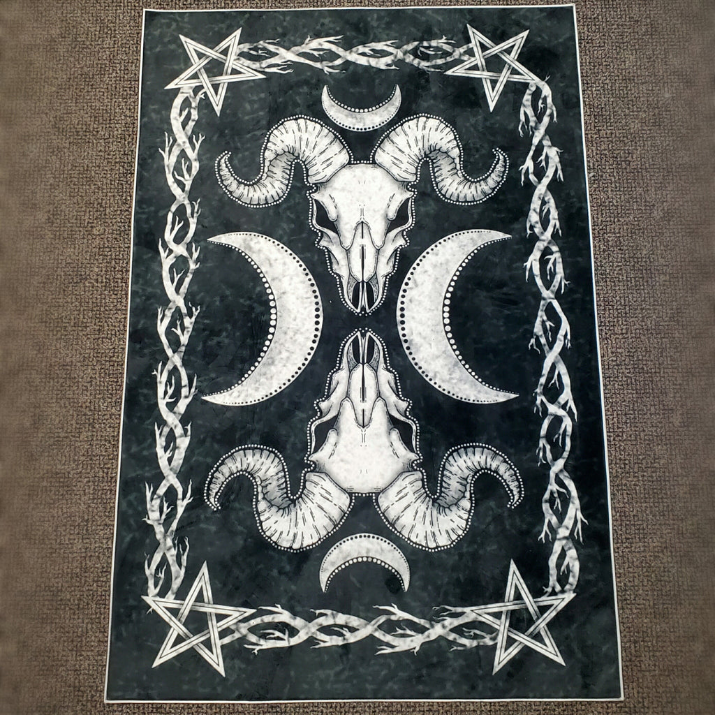 Rug, Occult, Skulls/Skeletons, gothic home decor, gothic decor, goth decor, Goat Skull Area Rug, darkothica