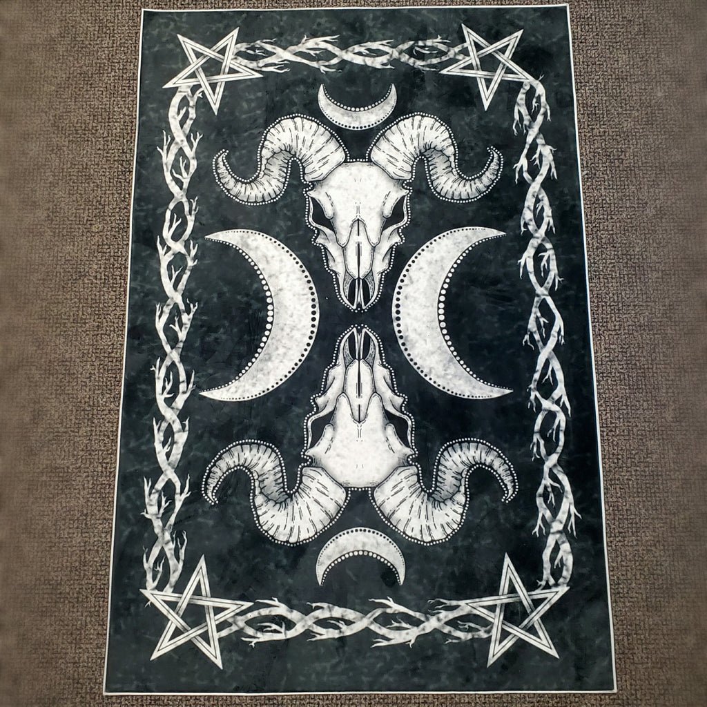 Rug, Occult, Skulls/Skeletons, gothic home decor, gothic decor, goth decor, Goat Skull Area Rug, darkothica
