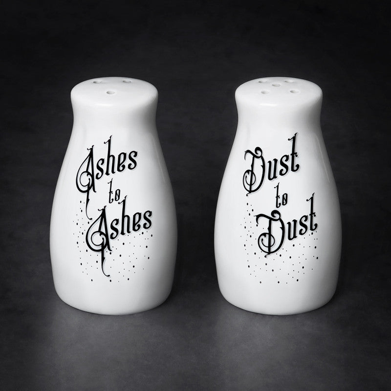 Tabletop & Statuary, RETAILONLY, gothic home decor, gothic decor, goth decor, Ashes to Ashes/Dust to Dust Salt & Pepper Shakers, darkothica