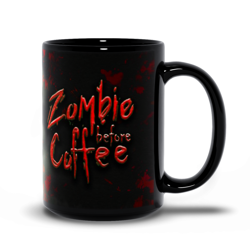 coffee mug, Horror, Zombies, gothic home decor, gothic decor, goth decor, Zombie Before Coffee Mug, darkothica