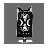 bedding, bedding, Occult, Skulls/Skeletons, gothic home decor, gothic decor, goth decor, Goat Skull Fleece Sherpa Blanket, darkothica