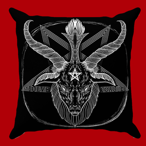 gothic home decor, gothic decor, goth decor, Baphomet Pillow - 14" x 14" - Polyester, darkothica
