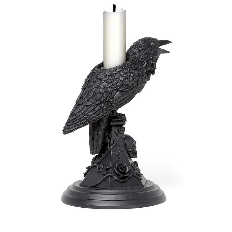 Candle Holders, RETAILONLY, Skulls/Skeletons, gothic home decor, gothic decor, goth decor, Raven Candle Holder, darkothica