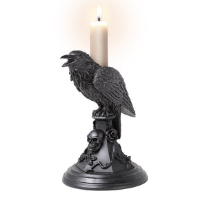 Candle Holders, RETAILONLY, Skulls/Skeletons, gothic home decor, gothic decor, goth decor, Raven Candle Holder, darkothica