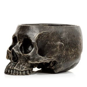 Tabletop & Statuary, RETAILONLY, Skulls/Skeletons, gothic home decor, gothic decor, goth decor, Skull Planter, darkothica