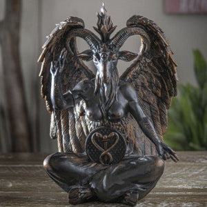 Tabletop & Statuary, Occult, RETAILONLY, gothic home decor, gothic decor, goth decor, Sitting Baphomet Statue, darkothica