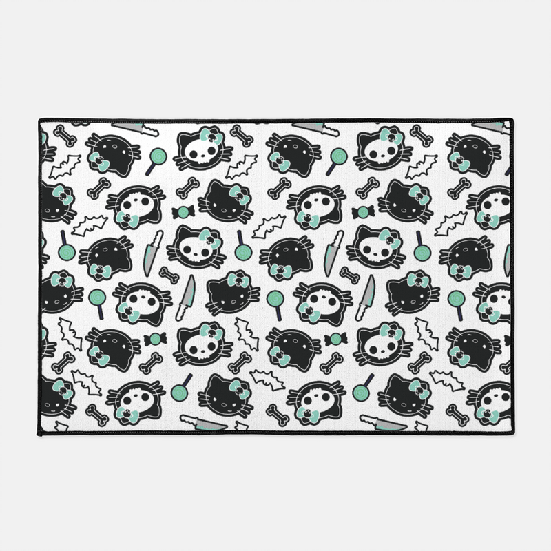 gothic home decor - gothic decor -  Hello KILLy Large Mat - White/Green - High Quality Pet Supplies from DARKOTHICA® Shop now at DARKOTHICA®Barkothica, cats