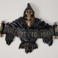 Wall Art & Decor, RETAILONLY, Skulls/Skeletons, gothic home decor, gothic decor, goth decor, Welcome Skeleton Reaper, darkothica