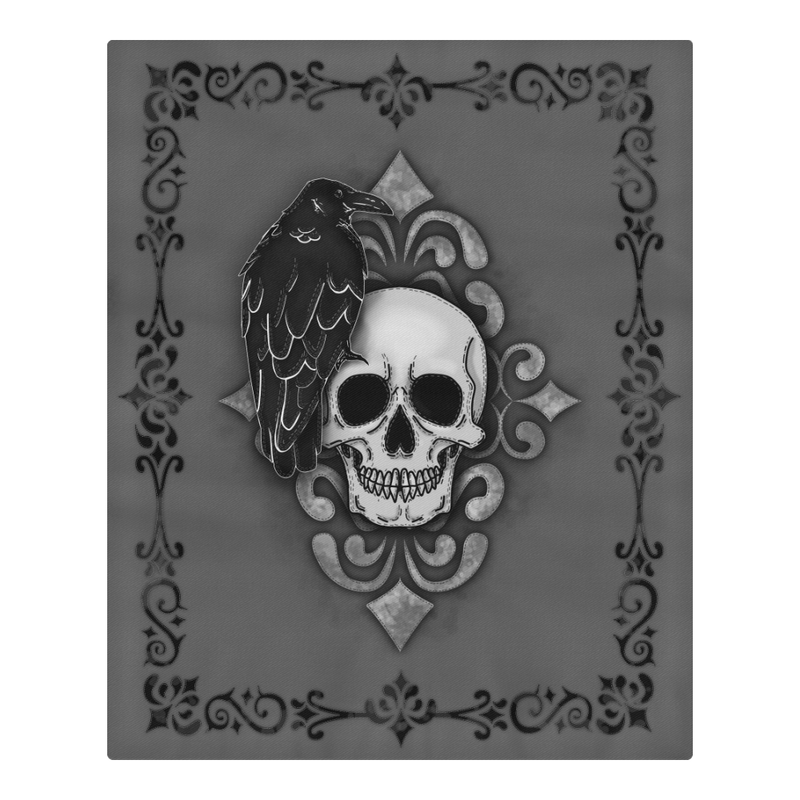 gothic home decor - gothic decor -  Crow & Skull Duvet & Pillow Shams - High Quality bedding from DARKOTHICA® Shop now at DARKOTHICA®bedding, Skulls/Skeletons