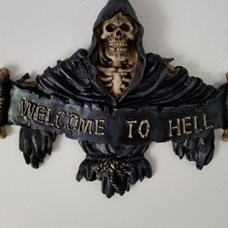 gothic home decor - gothic decor -  Welcome Skeleton Reaper - High Quality Wall Art & Decor from DARKOTHICA® Shop now at DARKOTHICA®RETAILONLY, Skulls/Skeletons