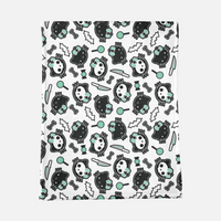 gothic home decor, gothic decor, goth decor, Hello KILLy Minky Blanket - White/Green, darkothica