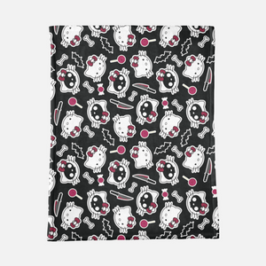 gothic home decor - gothic decor -  Hello KILLy Minky Blanket - Black - High Quality bedding from DARKOTHICA® Shop now at DARKOTHICA®Barkothica, cats