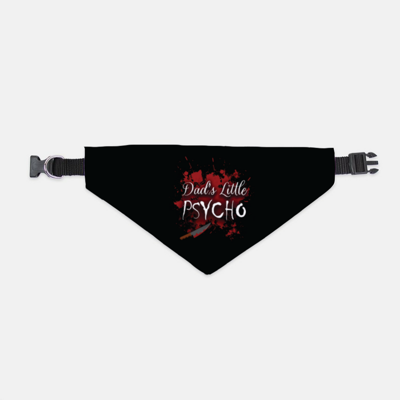 Pet Supplies, Barkothica, cats, dogs, horror, gothic home decor, gothic decor, goth decor, Dad's Little Psycho Bandana Collar, darkothica