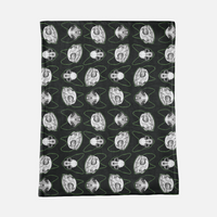gothic home decor, gothic decor, goth decor, Cat Skulls Minky Blanket, darkothica