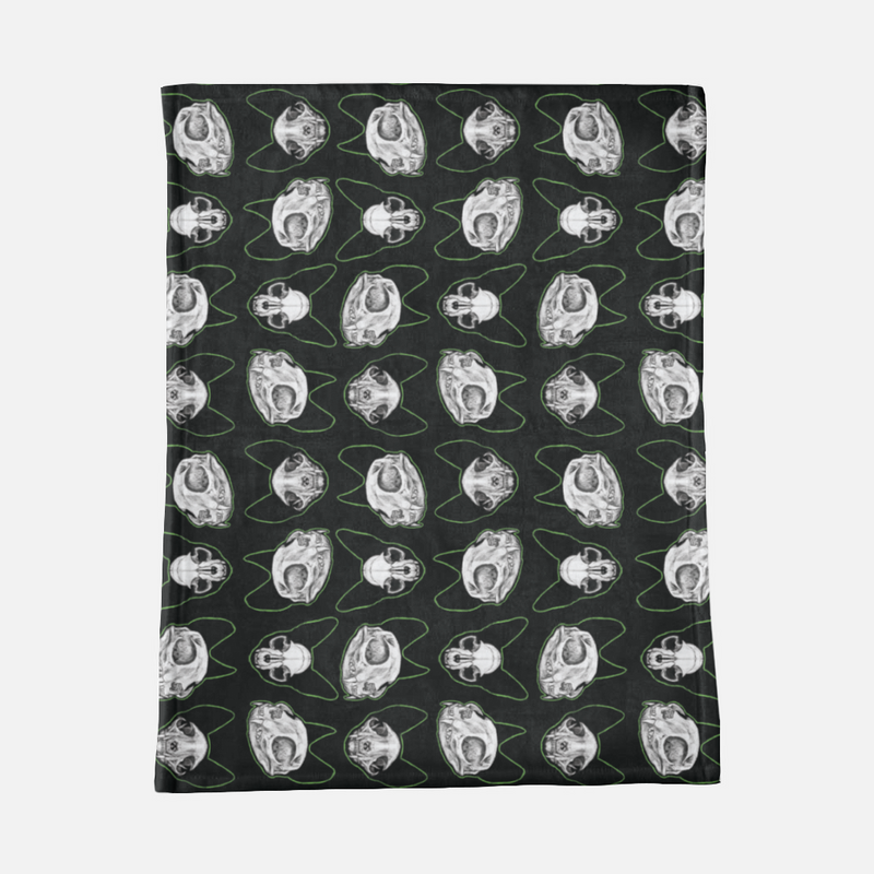 gothic home decor, gothic decor, goth decor, Cat Skulls Minky Blanket, darkothica