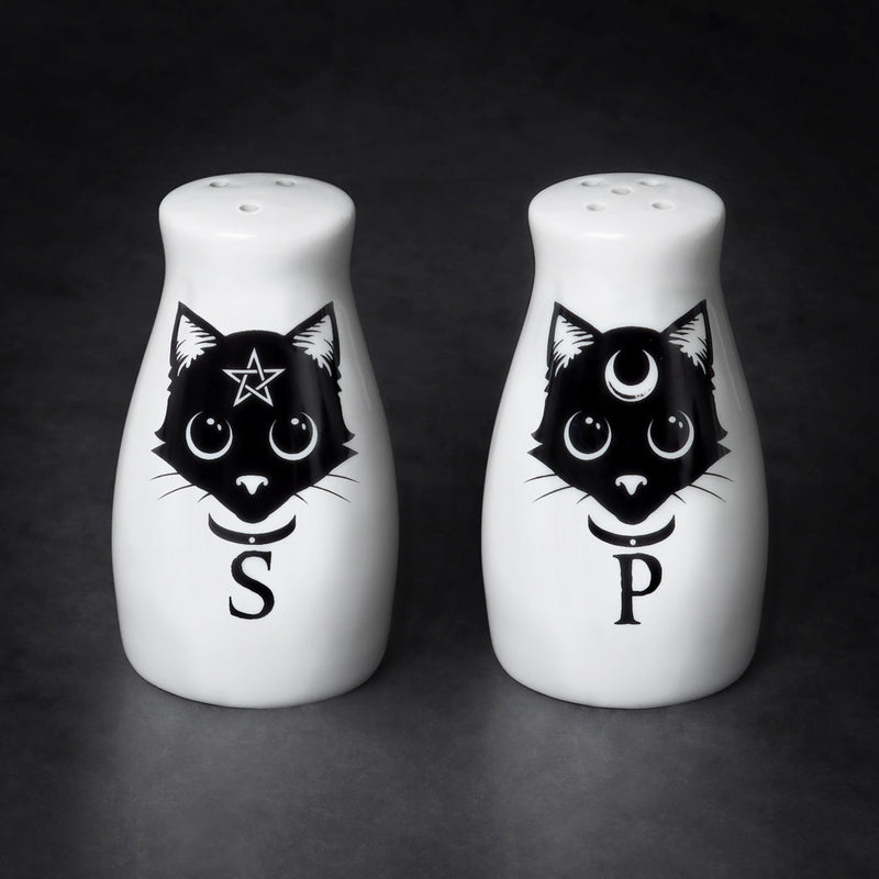 Tabletop & Statuary, Occult, RETAILONLY, gothic home decor, gothic decor, goth decor, Cat Salt & Pepper Shakers, darkothica