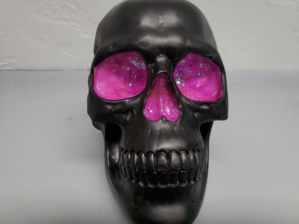 purple and black geode skull