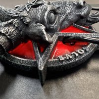 red Baphomet pentacle door knocker baphomet pentagram satanic devil