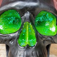 gothic home decor black gothic skull green geode faux skull skull decor darkothica