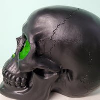 gothic home decor black gothic skull green geode faux skull skull decor darkothica