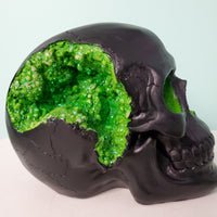 gothic home decor black gothic skull green geode faux skull skull decor darkothica