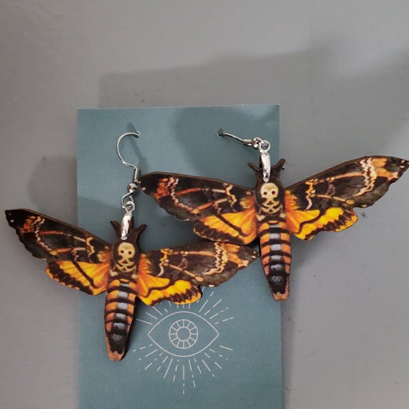 Death's-head Moth Earrings