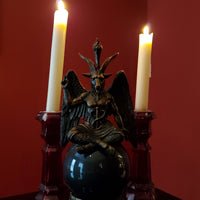 baphomet black storm ball statue darkothica gothic occult home decor