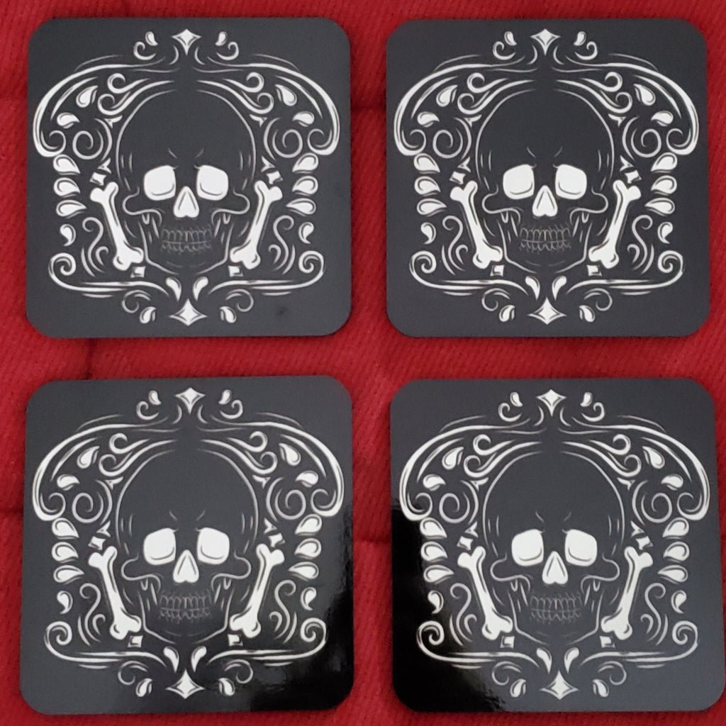 gothic home decor darkothica skull coasters black and white coasters