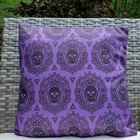darkothica gothic home decor outdoor skull pillow purple