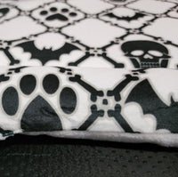 Skull, Bat, Paw Furniture Pad - White/Black