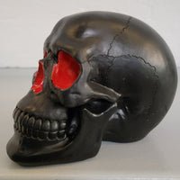 Faux Geode Black Skull-Red