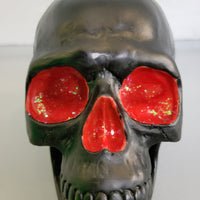 Faux Geode Black Skull-Red