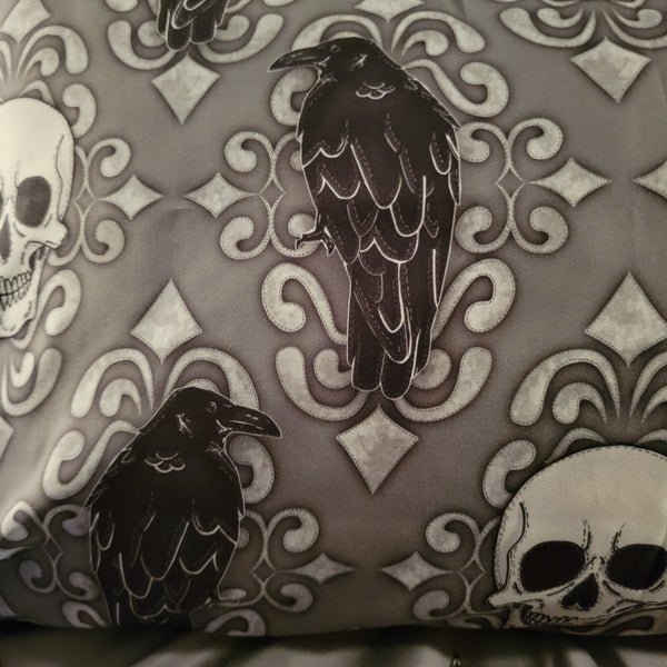 crow and skull pillow case crow decor gothic home decor alternative home decor skull decor crow pillow case crow bedding skull bedding skull pillow case gothic bedding alternative bedding gothic bedroom alternative bedroom alternative bedroom decor