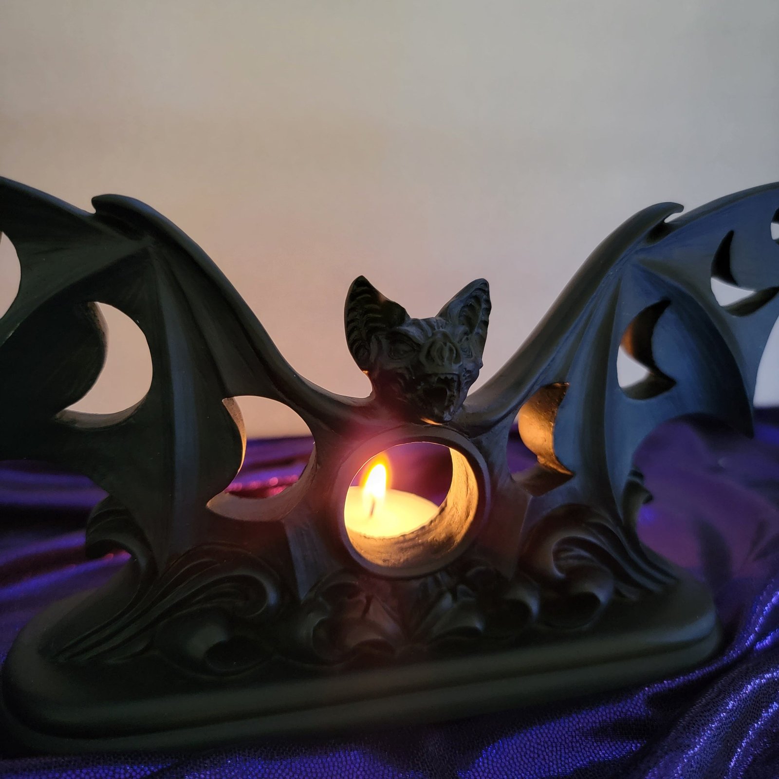lunar bat candle holder alchemy candle holder gothic home decor gothic decor alternative decor bat decor moon decor candle holder gothic candle holder alternative candle holder bat