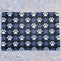 Pentagram & Paw Food Mat - Periwinkle Purple