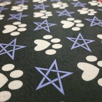 Pentagram & Paw Food Mat - Periwinkle Purple