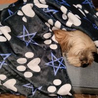 Pentagram & Paw Minky Blanket - Periwinkle Purple